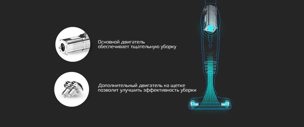 Двигатель Xiaomi SWDK K580 мощностью 120 Вт обеспечивает тщательную уборку поверхности