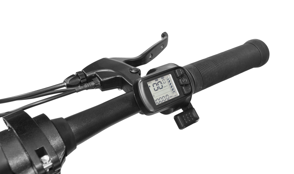 На руле CARCAM E-Bike установлен LCD-дисплей