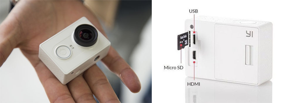 Экшн-камера YI Action Camera Basic Edition white - Micro SD до 128 ГБ