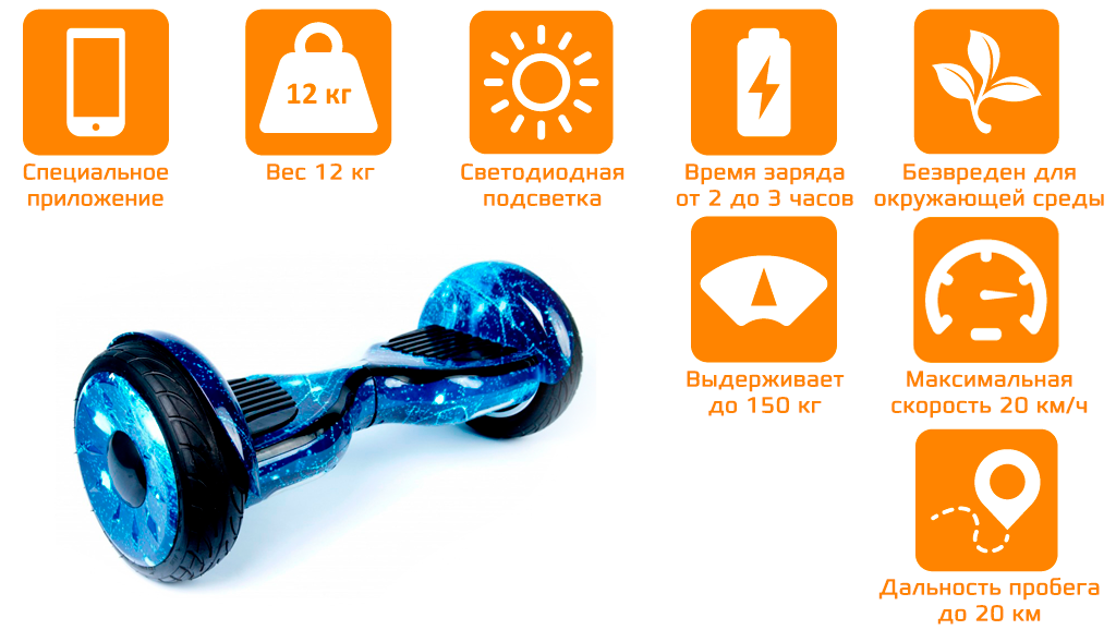 Гироскутер CARCAM 10,5 BLUE SPACE