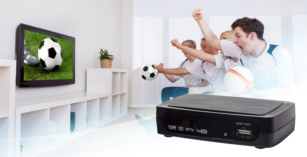 Цифровой DVB-T2 TV-тюнер DVB-128T компактный цифровой приемник эфирного телевидения