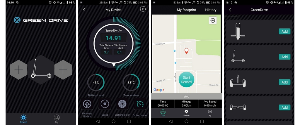 green drive app for scooter