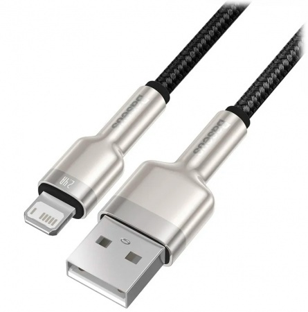 Купить Кабель Baseus Cafule Series Metal Data Cable USB 2.0 - Lightning 2.4A 1м Black (CALJK-A01)