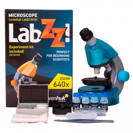 Купить (RU) Микроскоп Levenhuk LabZZ M101 Azure\Лазурь