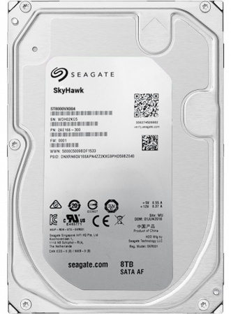 Купить Жесткий диск Seagate Skyhawk ST8000VX004, 8ТБ, HDD, SATA III, 3.5"