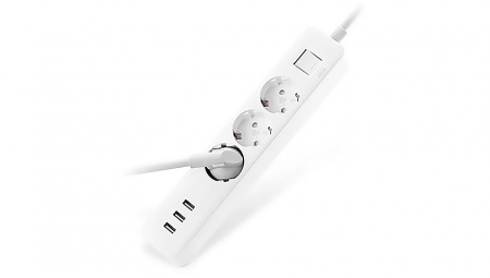Купить Удлинитель Xiaomi Mi Power Strip (3 розетки +3 USB порта) (XMCXB04QM) White