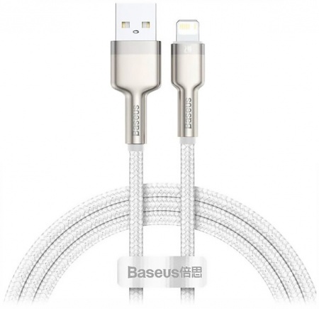 Купить Кабель Baseus Cafule Series Metal Data Cable USB 2.0 - Lightning 2.4A 1м White  (CALJK-A02)