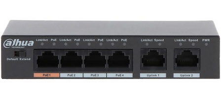 Купить 4-портовый неуправляемый коммутатор с РоЕ Dahua DH-PFS3006-4ET-60