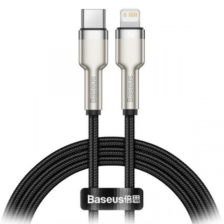Купить Кабель Baseus Cafule Series Metal Data Cable Type-C to iP PD 20W 1m Black (CATLJK-A01)