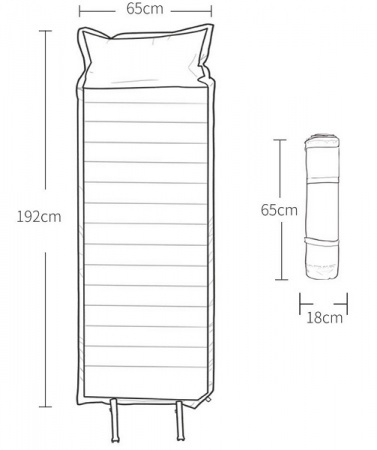 Купить Туристический cамонадувной каремат на одно спальное место Xiaomi ZaoFeng Outdoor Single 190T Green (192*65*5 cm)