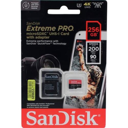 Купить Карта памяти SanDisk Extreme Pro 256GB microSDXC UHS-I with Adapter (SDSQXCD-256G-GN6MA)