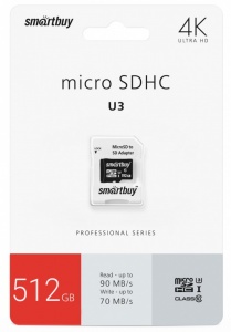 Купить Карта памяти SmartBuy microSDXC 512GB Class 10 U3 Pro