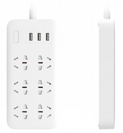 Купить Удлинитель Xiaomi Mi Power Strip (6 розеток+3 USB порта) White