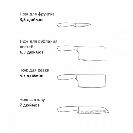 Купить Набор кухонных ножей Xiaomi Huo Hou Nano Knife Set (HU0014) ( 5 предметов, подставка)