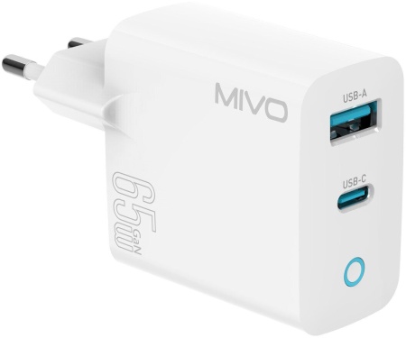 Купить Сетевое зарядное устройство Mivo MP-650Q Quick Charger 65W GaN
