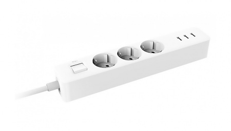 Купить Удлинитель Xiaomi Mi Power Strip (3 розетки +3 USB порта) (XMCXB04QM) White