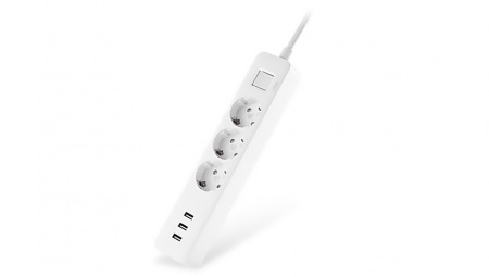Купить Удлинитель Xiaomi Mi Power Strip (3 розетки +3 USB порта) (XMCXB04QM) White