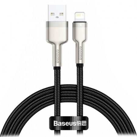 Купить Кабель Baseus Cafule Series Metal Data Cable USB 2.0 - Lightning 2.4A 1м Black (CALJK-A01)