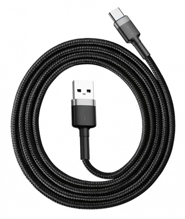 Купить Baseus Cafule Cable USB For Type-C 3A 1M Gray - Black (CATKLF-BG1)