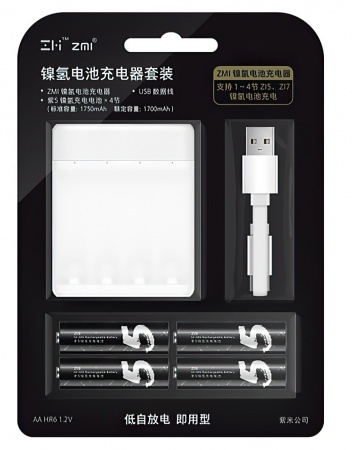 Купить Зарядное устройство Xiaomi ZMI PB401 AA/AAA Battery Charger White (4шт AA Z15)