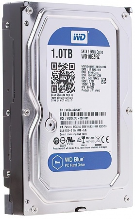 Купить Жесткий диск WD Blue WD10EZRZ, 1ТБ, HDD, SATA III, 3.5"