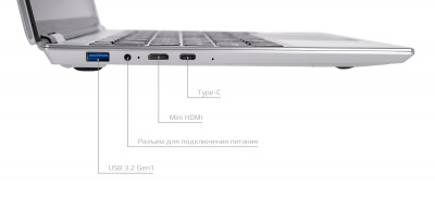 Купить 14.1" Notebook Intel N5095 2.0 GHz, RAM 16GB, SSD 512GB, Intel UHD Graphics,WiFi, Bluetooth, Silver