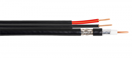Купить Кабель коаксиальный RG-59U, 75 Ом (CCA, AL) + 2x0.75 мм2 CCA, чёрный, 30 м