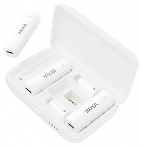 Купить Boya Multi-Compatible 2.4 GHz Dual-Channel Wireless Microphone System (BOYALINK-W) White