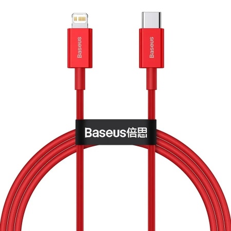 Купить Кабель Baseus Superior Series Fast Charging, Type-C - Lightning, 20W, 1 м, Red (CATLYS-A09)