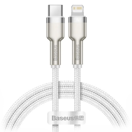 Купить Кабель Baseus Cafule Series Metal Data Cable Type-C to iP PD 20W 1m White (CATLJK-A02)