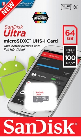 Купить Карта памяти SanDisk Ultra 64Gb microSDXC Class 10 (SDSQUNR-064G-GN3MN)