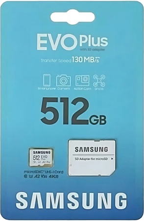 Купить Карта памяти Samsung EVO Plus 512GB microSDHC Class 10 (MB-MC512KA/KR)
