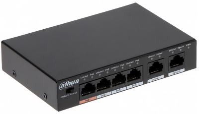 Купить 4-портовый неуправляемый коммутатор с РоЕ Dahua DH-PFS3006-4ET-60