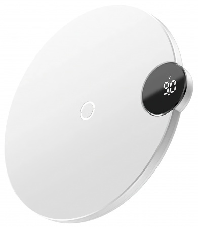 Купить Беспроводное зарядное устройство  Baseus Digtal LED Display Wireless Charger, White (WXSX-02)