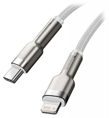 Купить Кабель Baseus Cafule Series Metal Data Cable Type-C to iP PD 20W 1m White (CATLJK-A02)