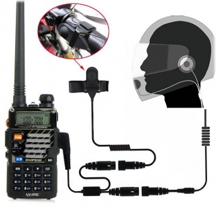 Купить Мотоциклетный набор BAOFENG Helmet Kit Full Face Motorcycle Headset Earpiece Mic, 2 Pin K-plug