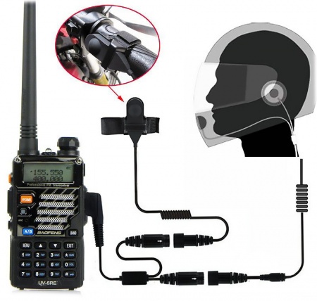 Купить Мотоциклетный набор BAOFENG Helmet Kit Full Face Motorcycle Headset Earpiece Mic, 2 Pin K-plug