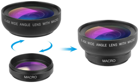 Купить Apexel Wide Angle and Macro Detachable Lens (0.45WM)