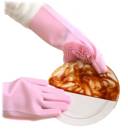 Купить Силиконовые перчатки Xiaomi Silicone Cleaning Glove Pink (HH674)