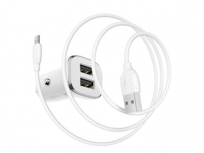 Купить АЗУ 2USB 2.4A для micro USB Borofone BZ12m Белый